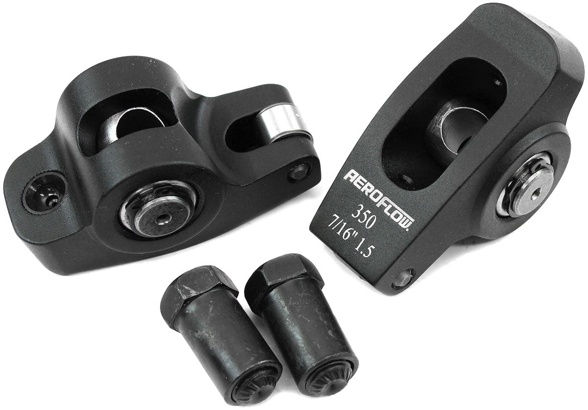 Aeroflow Small Block Chev Aluminium Roller Rocker Set  7/16" Stud Mount, 1.5 Ratio, Set of 2