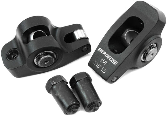 Aeroflow Small Block Chev Aluminium Roller Rocker Set  7/16" Stud Mount, 1.5 Ratio, Set of 2