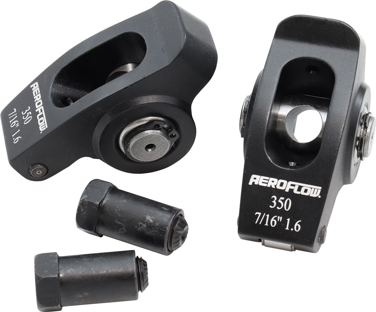 Aeroflow Small Block Chev Aluminium Roller Rocker Set  7/16" Stud Mount, 1.6 Ratio, Set of 2