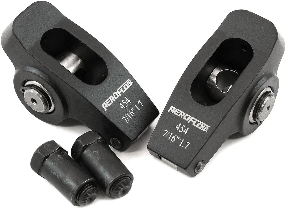 Aeroflow Big Block Chev Aluminium Roller Rocker Set  7/16" Stud Mount, 1.7 Ratio, Set of 2