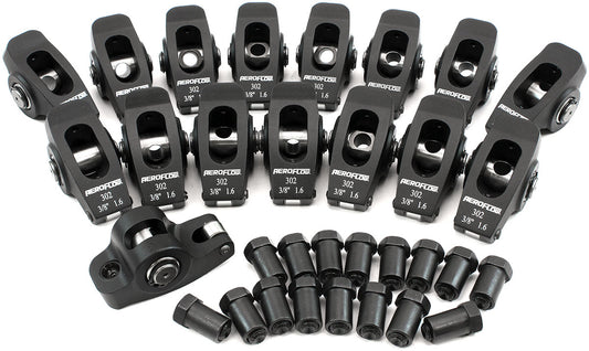 Aeroflow Small Block Ford Windsor 289-351 Aluminium Roller Rocker Set  3/8" Stud Mount, 1.6 Ratio, Set of 16