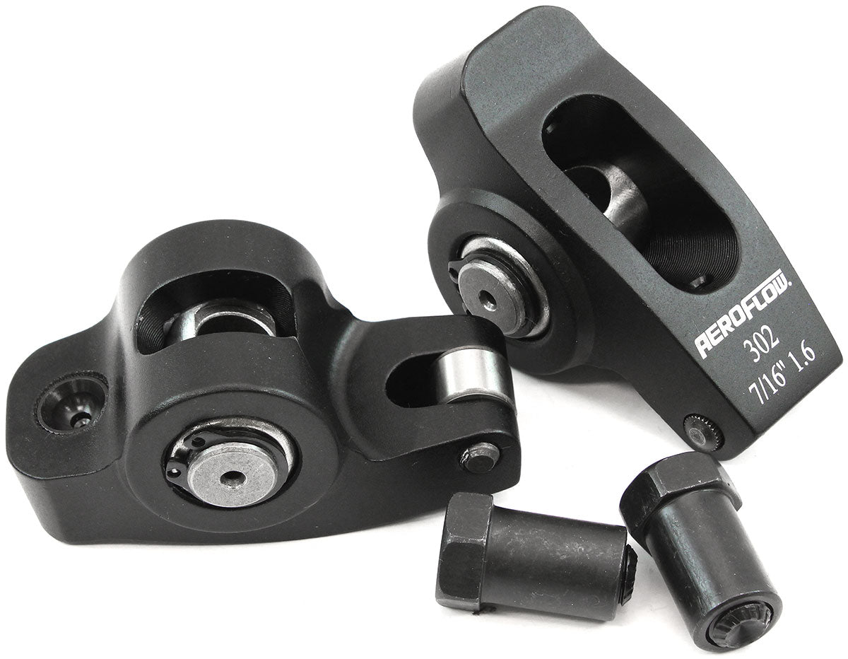 Aeroflow Small Block Ford Windsor 289-351 Aluminium Roller Rocker Set  7/16" Stud Mount, 1.6 Ratio, Set of 2