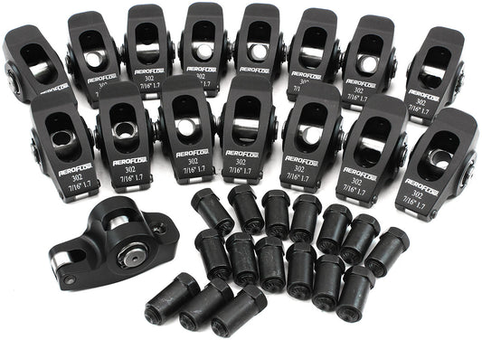 Aeroflow Small Block Ford Windsor 289-351 Aluminium Roller Rocker Set  7/16" Stud Mount, 1.7 Ratio, Set of 16