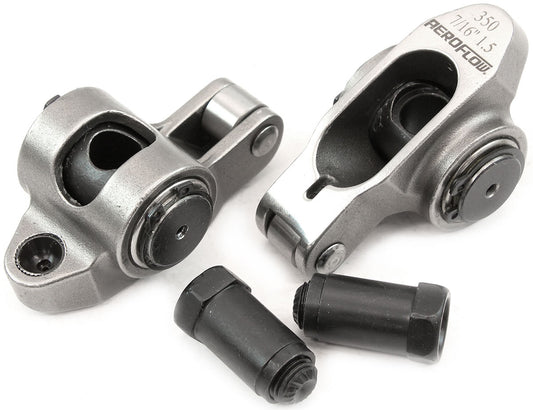 Aeroflow Small Block Chev Stainless Steel Roller Rocker Set  7/16" Stud Mount, 1.50 Ratio, Set of 2