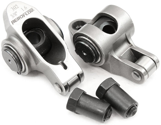 Aeroflow Small Block Ford Windsor 289-351 Stainless Steel Roller Rocker Set  3/8" Stud Mount, 1.60 Ratio, Set of 2