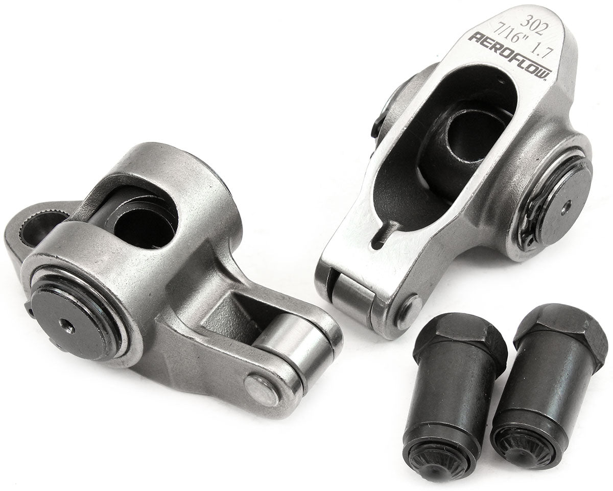 Aeroflow Small Block Ford Windsor 289-351 Stainless Steel Roller Rocker Set  7/16" Stud Mount, 1.70 Ratio, Set of 2