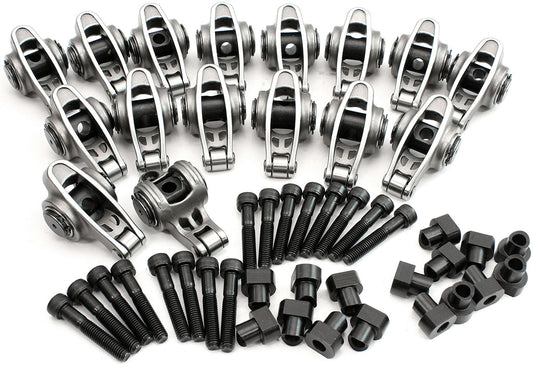 Aeroflow GM LS Stainless Steel Roller Rocker Set  M8 Stud Mount, 1.70 Ratio, Set of 16, Suit Cathedral Port Cylinder Heads
