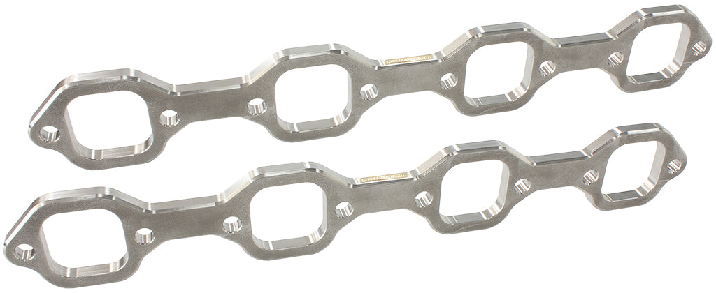 SB Ford 1-3/4" Square Port Header Flanges  Suit Ford 289-351 Windsor with Edelbrock Victor JR Heads, Sold as a Pair