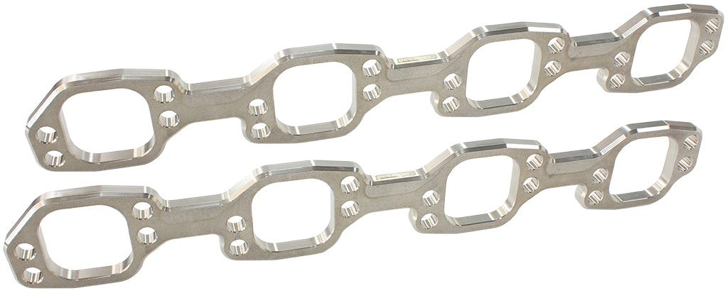 SB Ford 1-7/8" Square Port Header Flanges  Suit Ford 289-351 Windsor with Edelbrock Victor JR Heads, Sold as a Pair