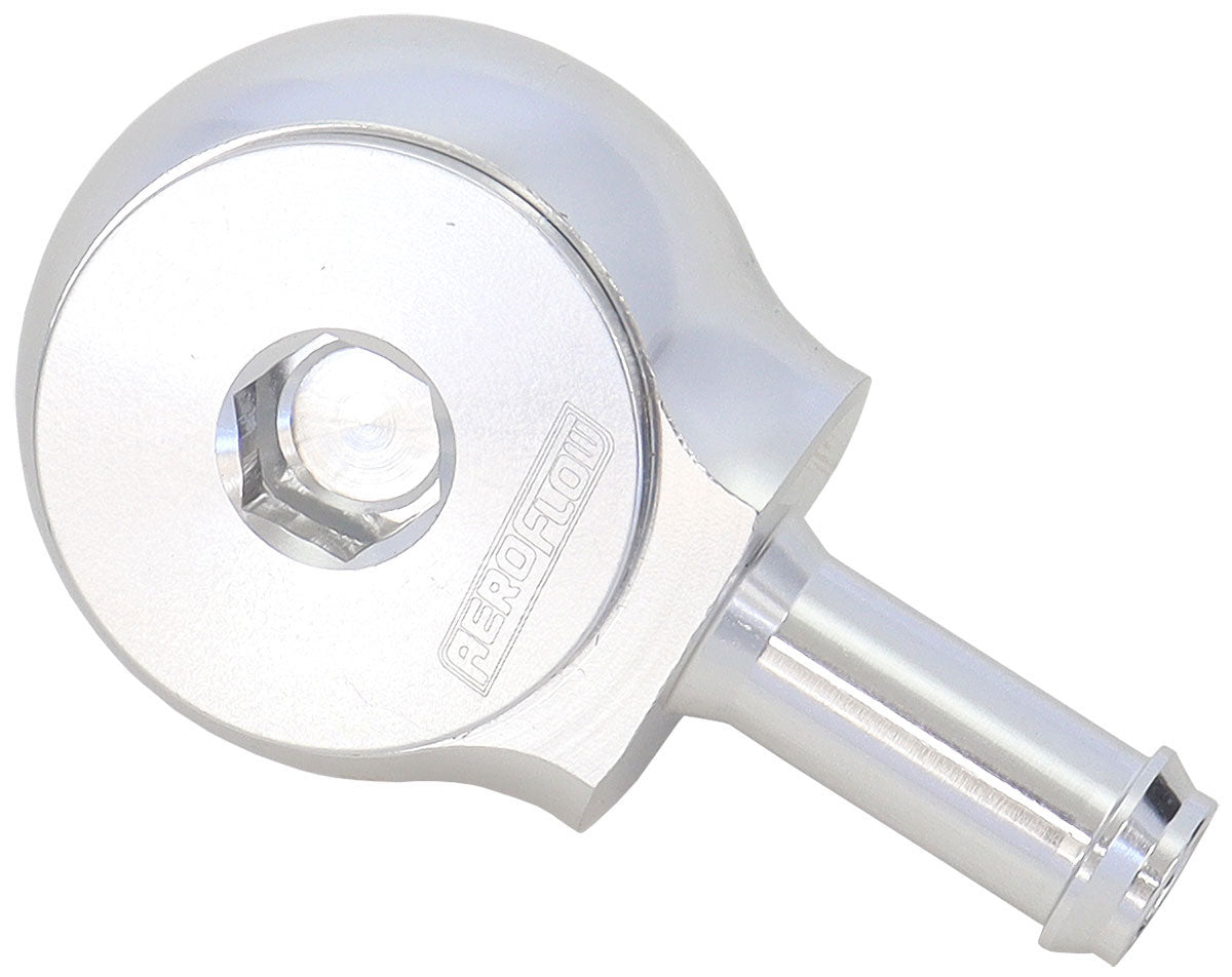 Aeroflow 90Â° Low Profile -8ORB to 5/16" Barb  Silver Finish