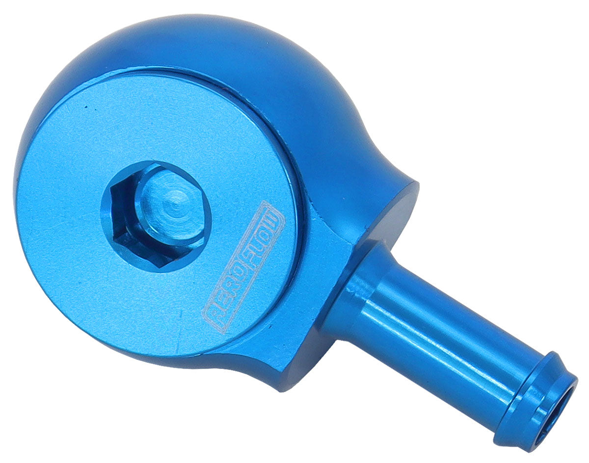 Aeroflow 90Â° Low Profile -10ORB to 5/16" Barb  Blue Finish