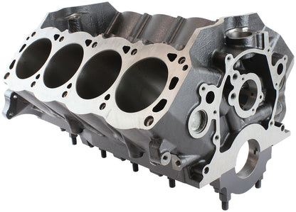 Aeroflow Cast Iron Ford 351W Engine Block, 4.000" Bore  9.500" Deck Height, 351 Cleveland Mains, 4-Bolt Billet Splayed Caps