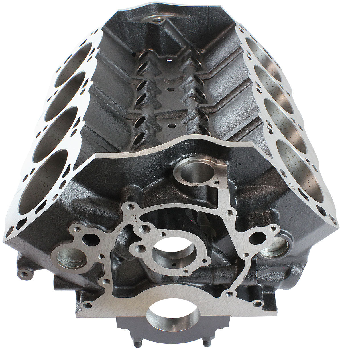 Aeroflow Cast Iron Ford 351W Engine Block, 4.125" Bore  9.500" Deck Height, 351 Cleveland Mains, 4-Bolt Billet Splayed Caps
