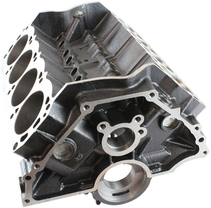 Aeroflow Cast Iron Ford 351W Engine Block, 4.125" Bore  9.500" Deck Height, 351 Cleveland Mains, 4-Bolt Billet Splayed Caps