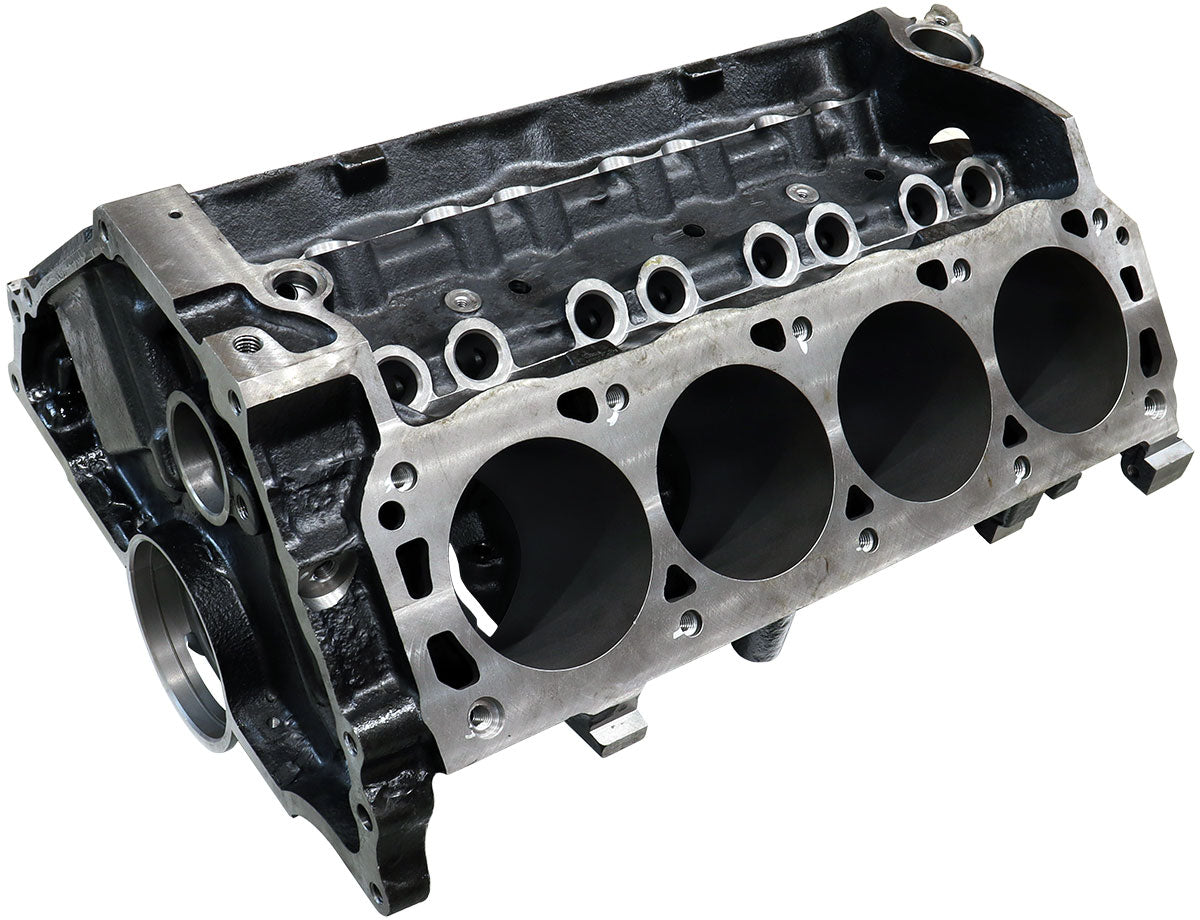 Aeroflow Cast Iron Ford 302W Late Engine Block, 4.000" Bore  8.211" Deck Height, 302 Windsor Mains, 2-Bolt Cast Main Caps