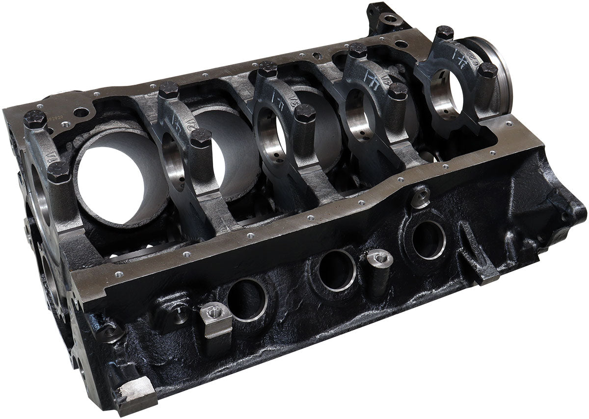 Aeroflow Cast Iron Ford 302W Late Engine Block, 4.000" Bore  8.211" Deck Height, 302 Windsor Mains, 2-Bolt Cast Main Caps