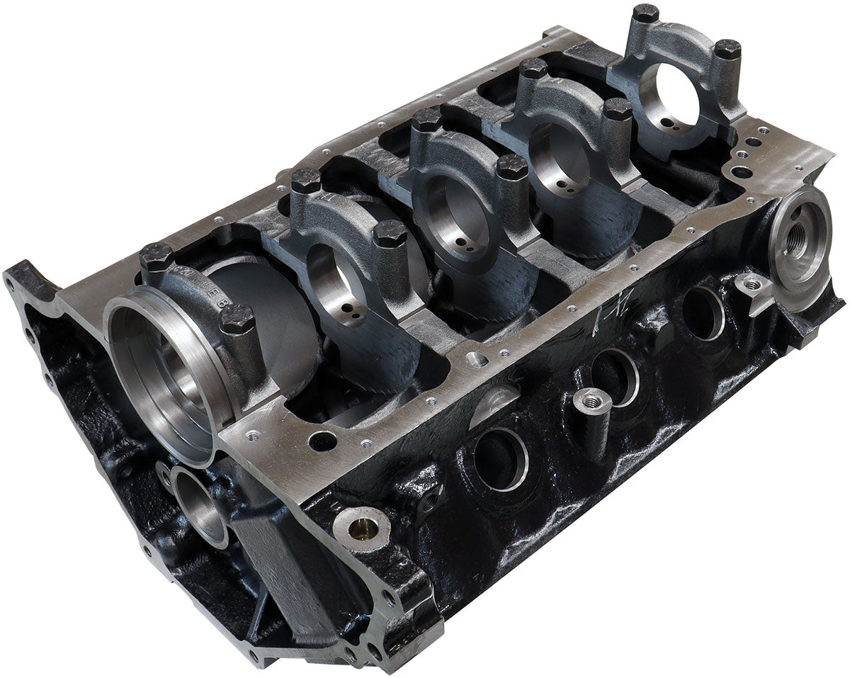 Aeroflow Cast Iron Ford 302W Late Engine Block, 4.000" Bore  8.211" Deck Height, 302 Windsor Mains, 2-Bolt Cast Main Caps