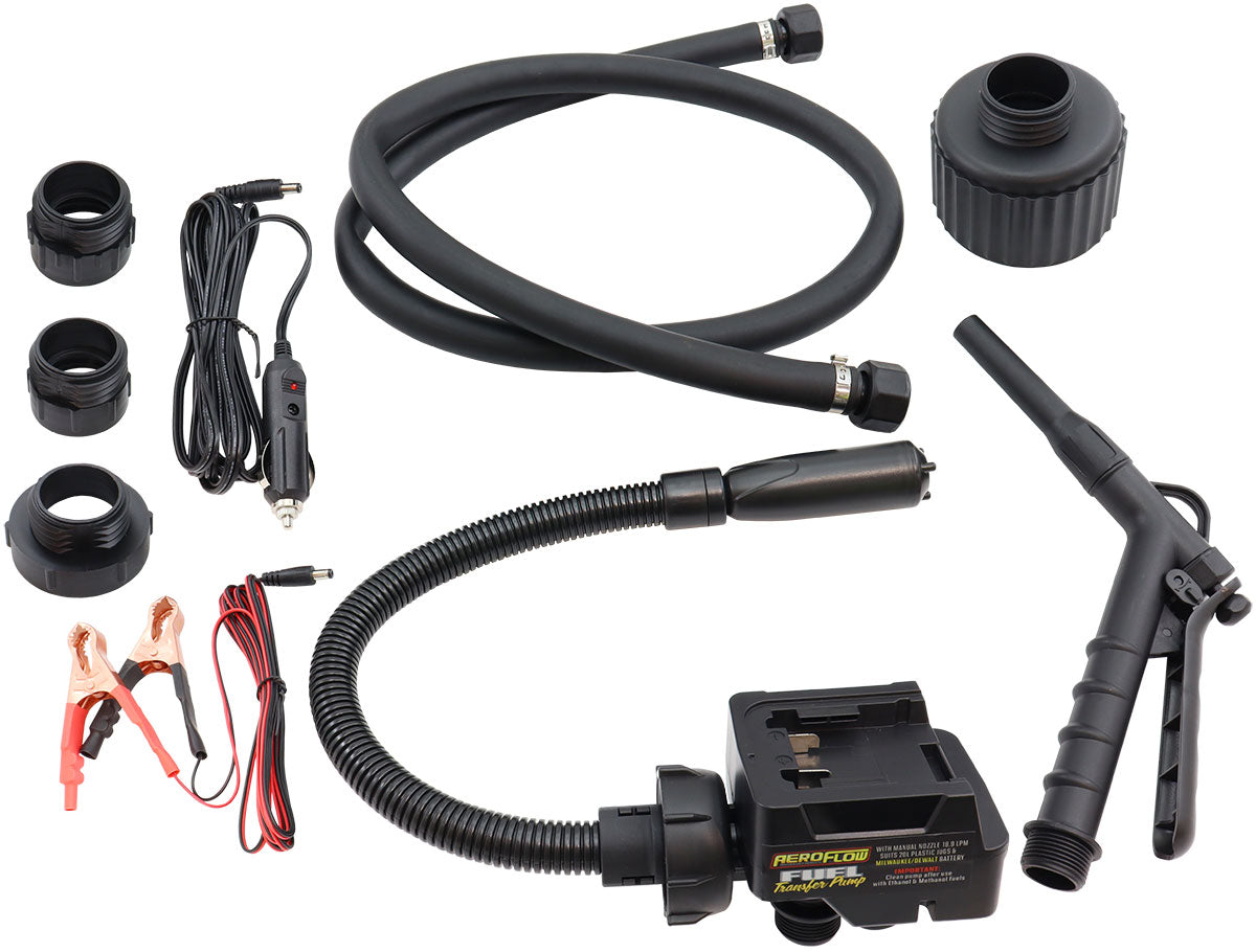 Aeroflow Fluid Transfer Pump for Milwaukee & DeWalt Lithium Batteries  Suits 20L Jug. Manual Trigger Nozzle. 18.9 L/min Max Flow Rate