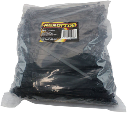 Standard Cable Ties 12.4mm Wide x 290mm Long - 1000 Pack   Nylon 66 Material, Black Colour