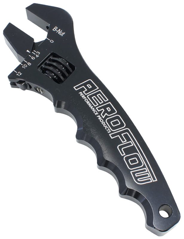 Aeroflow Aluminium Adjustable Grip Spanner - Black Finish   Suits sizes -3AN to -12AN