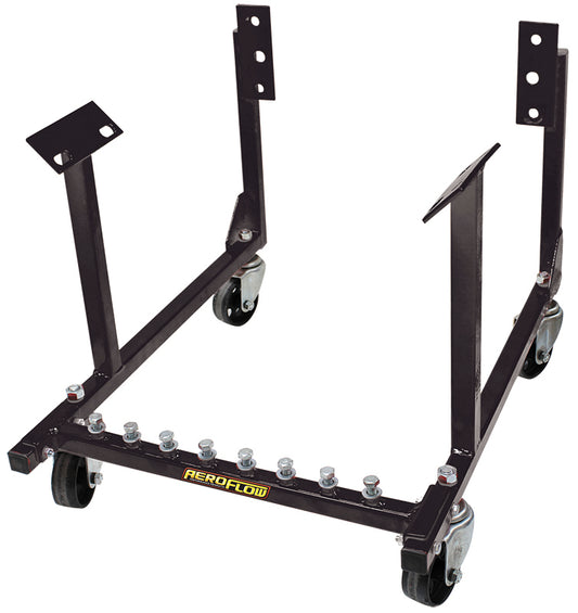 Aeroflow Small Block & Big Block Chev Engine Cradle   Suit Chevy Engines, solid steel wheels, black powder coated finish