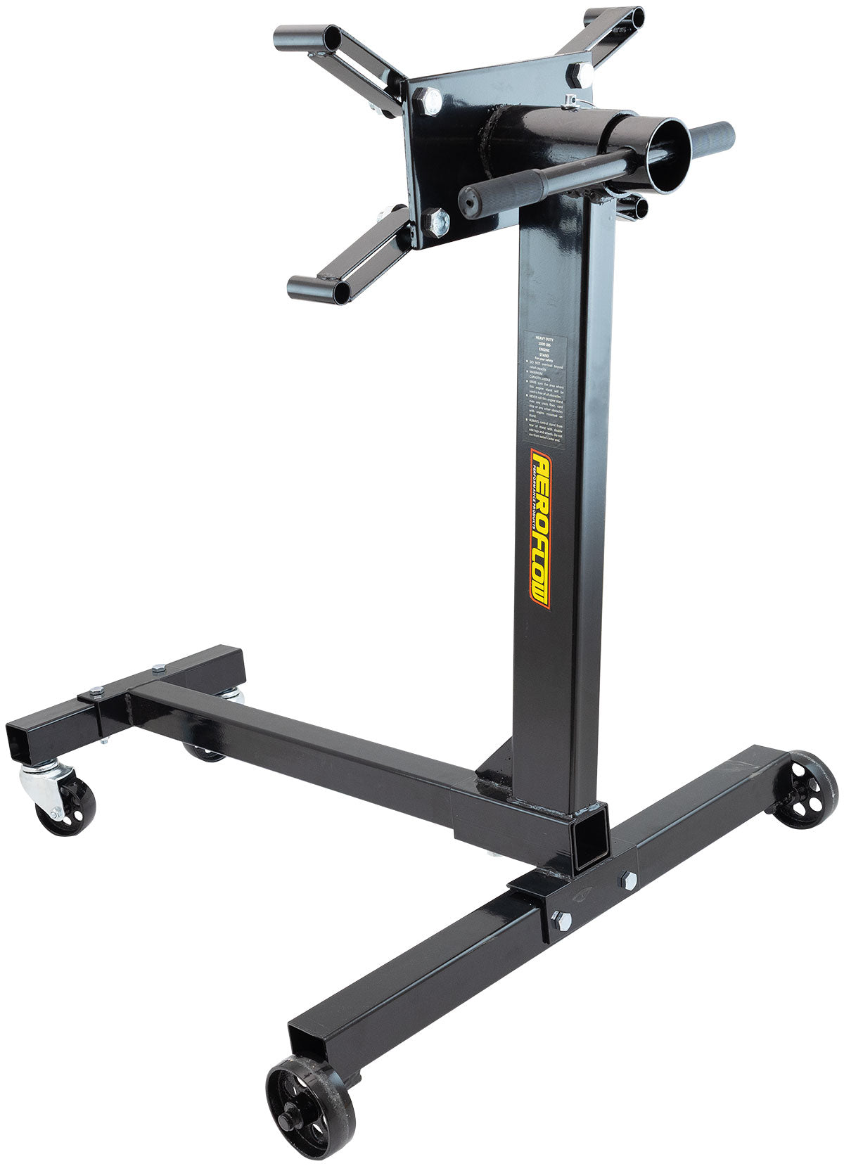 Aeroflow H-Frame Engine Stand    1000lb (453kg) Max Load, Black Powder Coated Finish