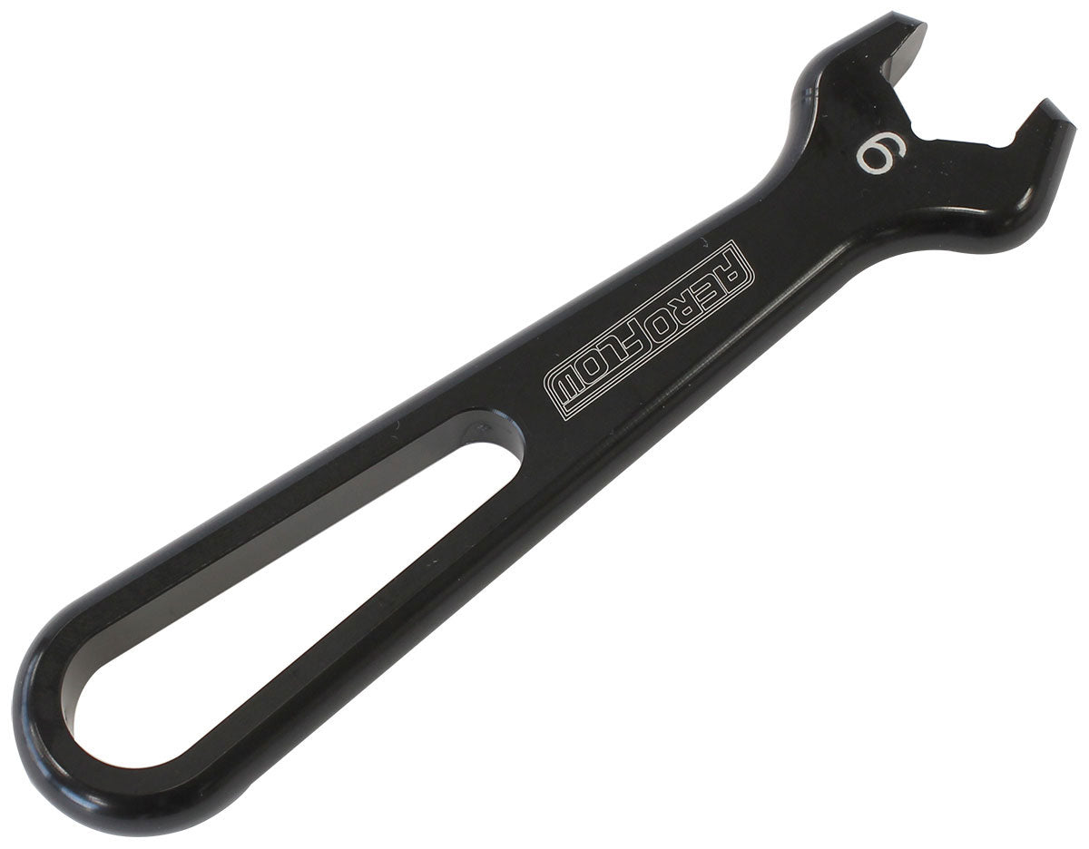 Aeroflow Single Aluminium Pro Spanner   To Suit -6AN, Black Finish