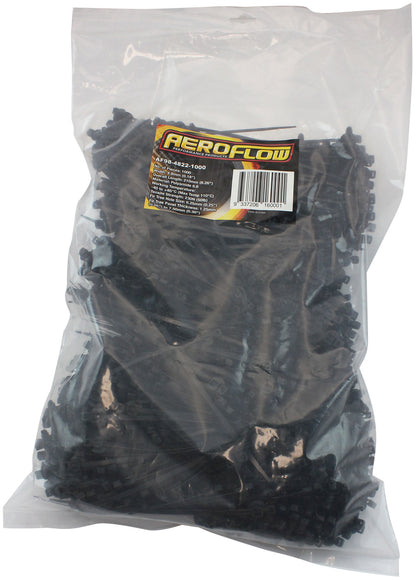 Two Piece Fir Tree Cable Ties 4.8mm Wide x 200mm Long - 1000 Pack   Nylon 66 Material, Black Colour