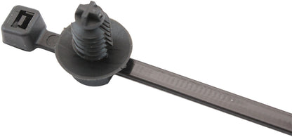 Two Piece Fir Tree Cable Ties 4.8mm Wide x 200mm Long - 100 Pack   Nylon 66 Material, Black Colour