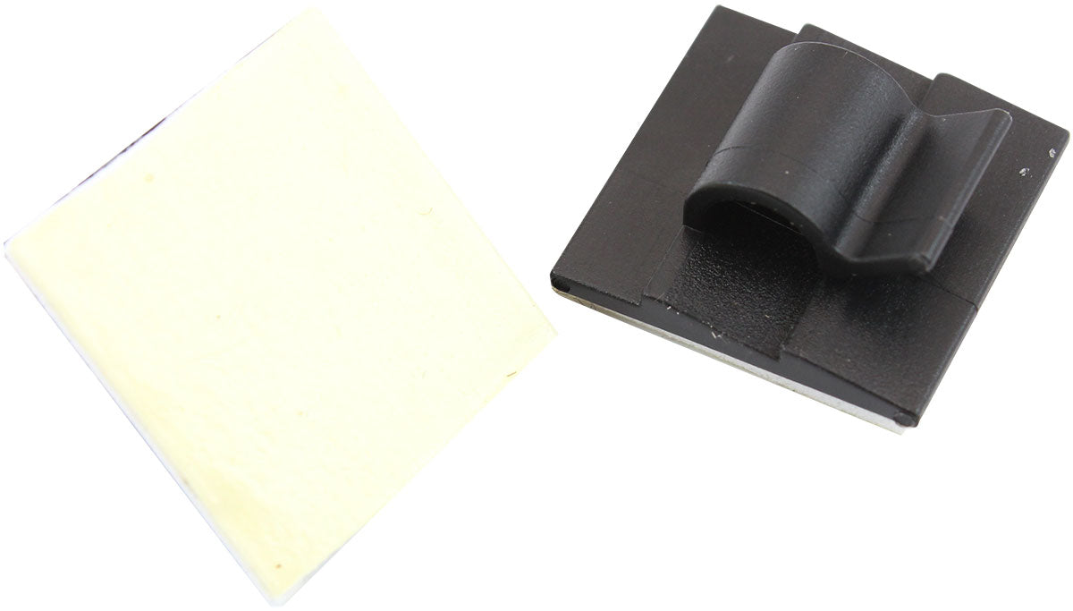 Adhesive Cable Mount to Suit 5mm Bundle- 100 Pack   Nylon 66 Material, Black Colour