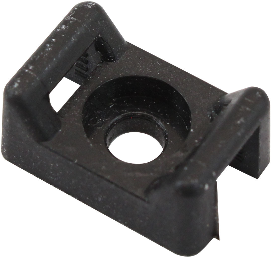 Cable Tie Screw Mount 16mm x 10.7mm - 100 Pack   Nylon 66 Material, Black Colour