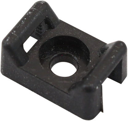 Cable Tie Screw Mount 16mm x 10.7mm - 100 Pack   Nylon 66 Material, Black Colour