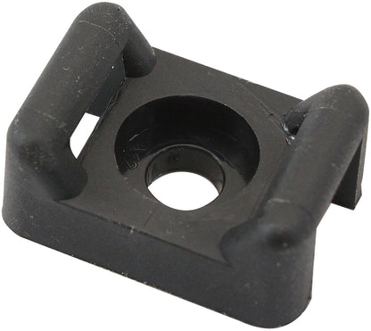Cable Tie Screw Mount 21.3mm x 15.3mm - 100 Pack   Nylon 66 Material, Black Colour