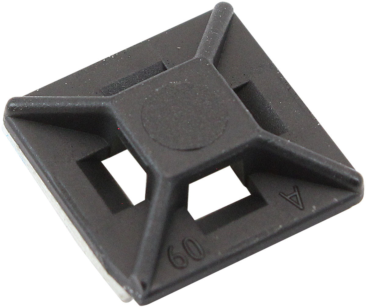 Cable Tie Self Adhesive Mount 12.5mm x 12.5mm - 25 Pack   Nylon 66 Material, Black Colour