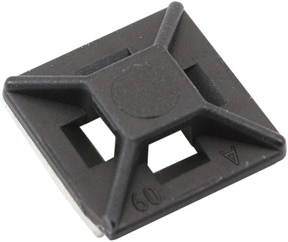 Cable Tie Self Adhesive Mount 12.5mm x 12.5mm - 25 Pack   Nylon 66 Material, Black Colour