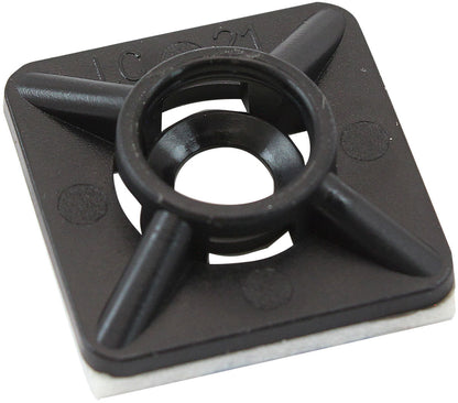 Cable Tie Self Adhesive Mount 19mm x 19mm - 50 Pack   Nylon 66 Material, Black Colour