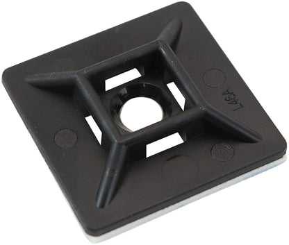 Cable Tie Self Adhesive Mount 28mm x 28mm - 100 Pack   Nylon 66 Material, Black Colour