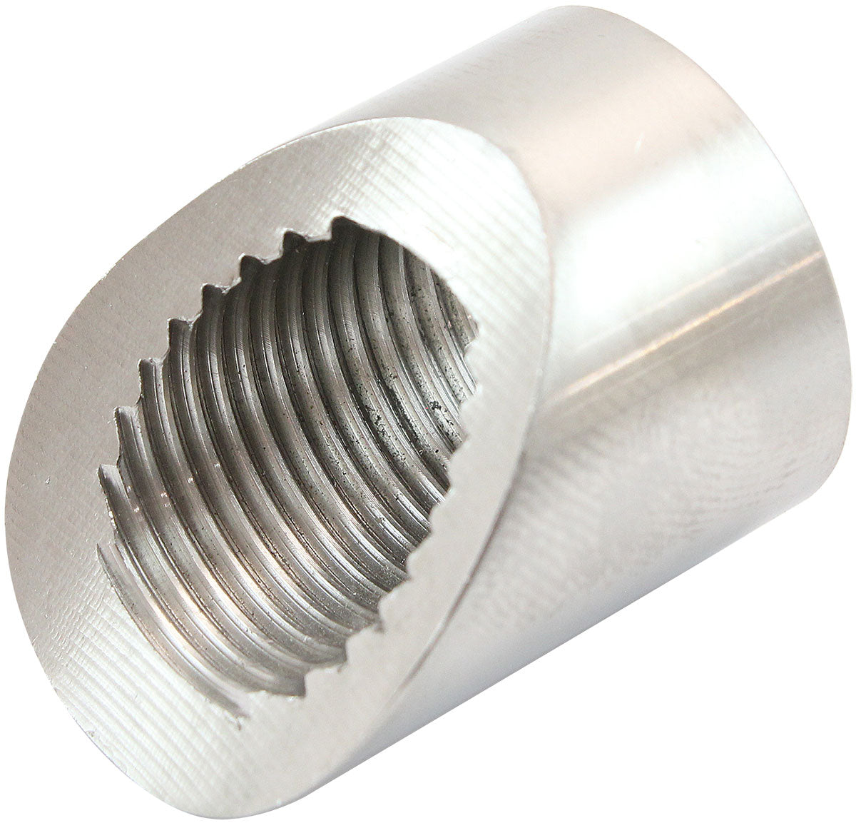 45 Degree Angled & Notched Weld-On M18 x 1.50mm Oxygen Sensor Bung   Stainless Steel Material