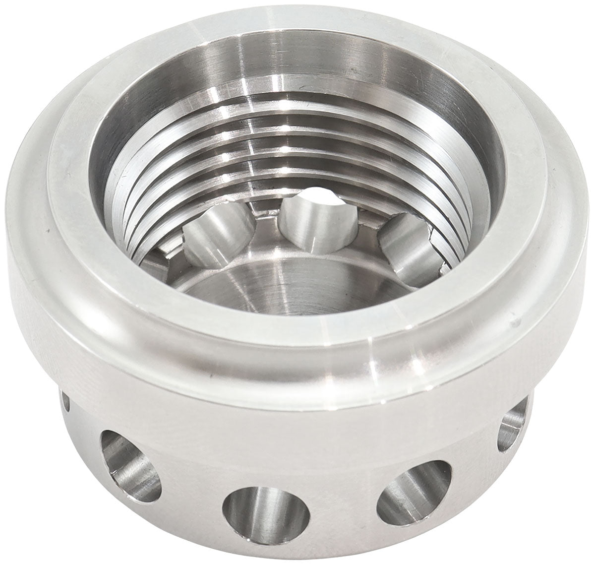 Aeroflow Stainless Steel Vented Weld-On Female -12ORB Bung  Baffled Weld-On Fitting