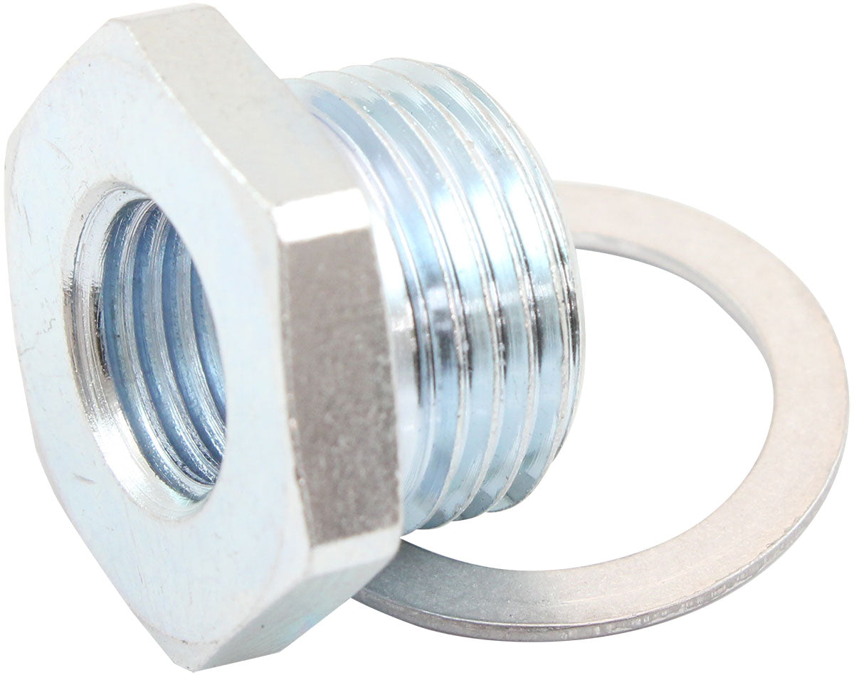 O2 Sensor Reducer Bush - M18 x 1.5mm to M12 x 1.25mm   Zinc Coated Steel